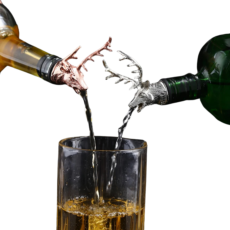 deer shape metal animal wine pourer for bottle